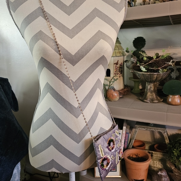 Moyna Purple Floral Embroidered Bag With Beaded Strap, Whimsy, Fairy - Picture 10 of 10